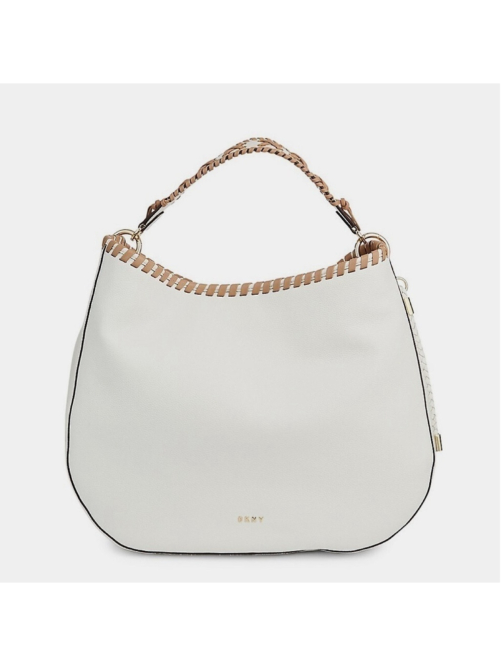 DKNY leather hobo bag Winnie braid trim pebble finish